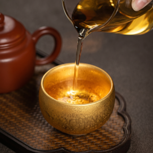 Home Imperial Gold Oil-Drop Zen JIAN ZHAN Cup (Set of 2)
