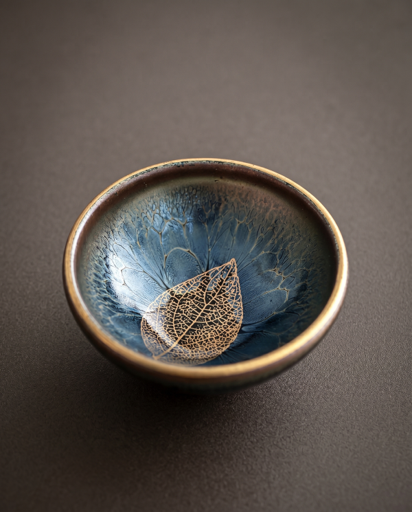golden leaf indigo tenmoku jian zhan golden leaf indigo tenmoku jian zhan