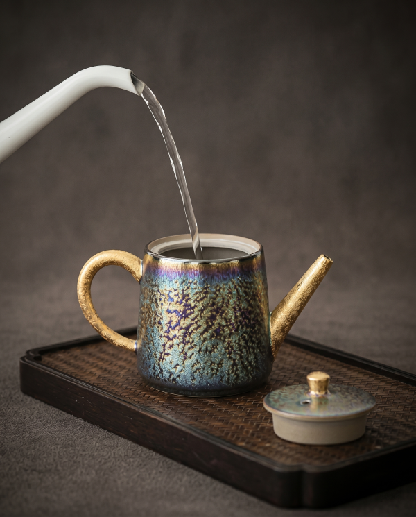 imperial peacock gilded teapot