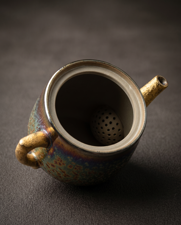 imperial peacock gilded teapot